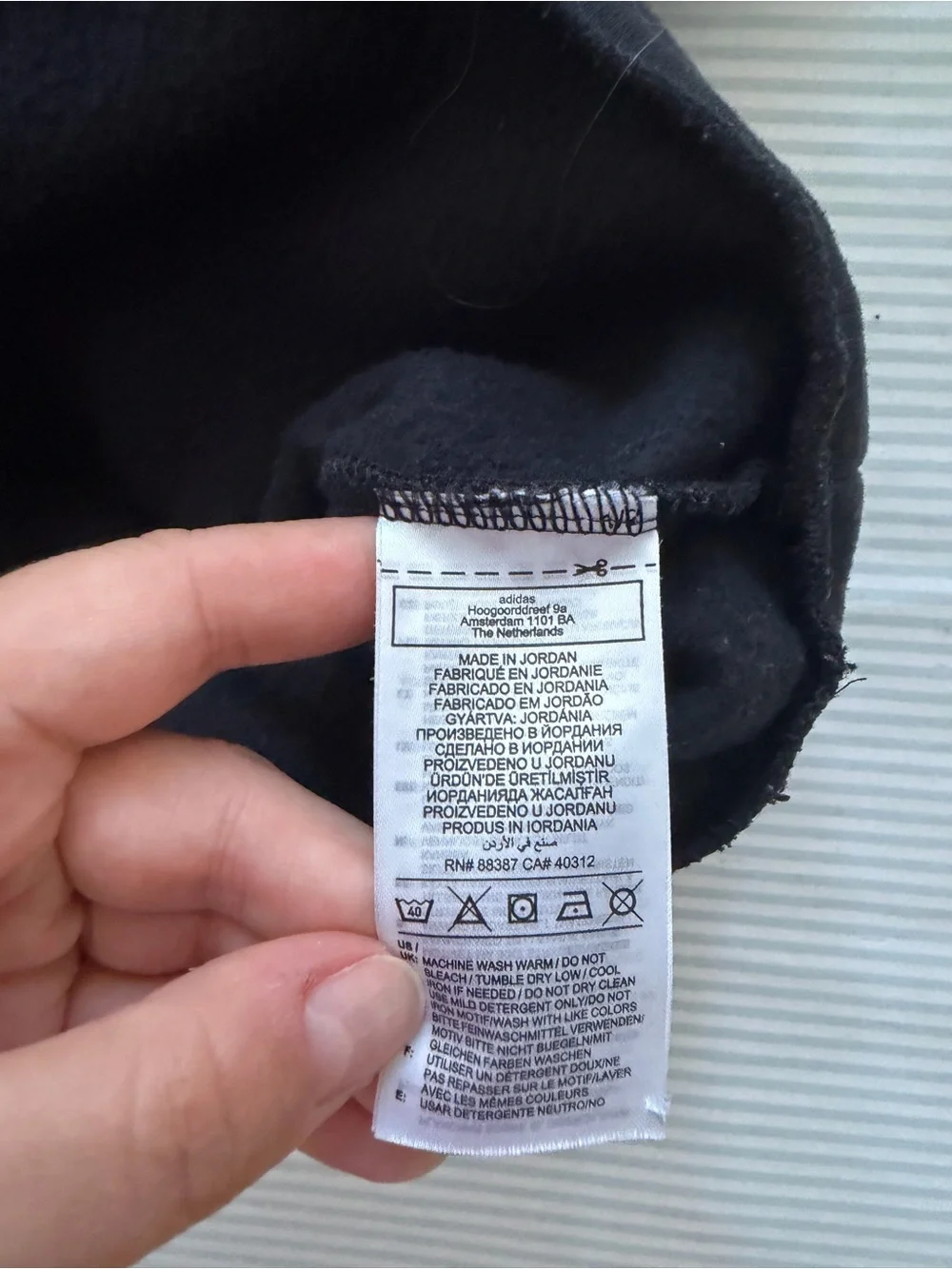 adidas Black Crewneck Sweater with White Stripes